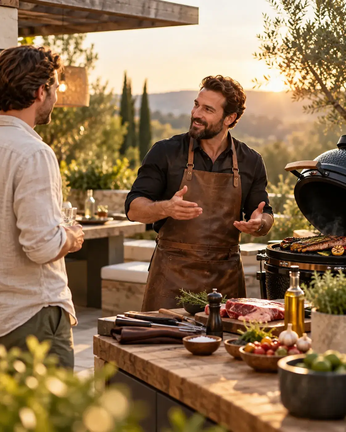 BBQ Expert in gesprek over barbecue, buitenkoken en grillen in een warme buitenkeuken